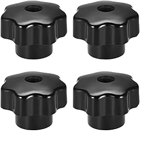 Tool parts 4 Pcs Star Knob Grip Handle M12 Diameter Brass for INSErt Female Thread Black
