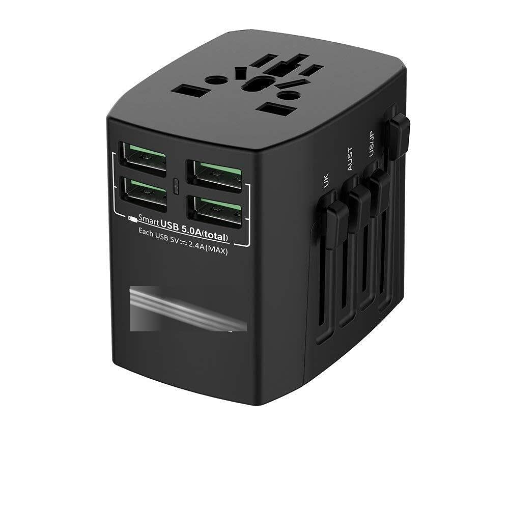 Adattatore di alimentazione universale in tutto il Adattatore di viaggio International Outlet con 4 USB Porte di ricarica e fusibile di ricambio presa universale presa elettrica Spina da viaggio per a