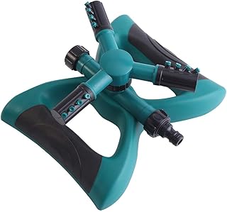 Bamjour Irrigador rotativo de 3 braços, irrigador rotativo, irrigador de água, plantas de jardim, irrigador de vegetais, sistema multiuso, irrigação de gramado, suprimento de irrigação de jardim