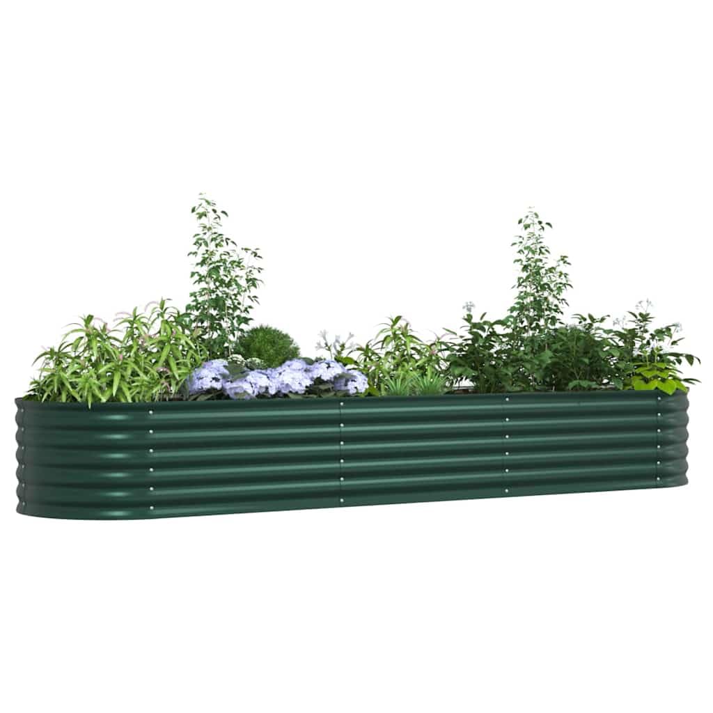 vidaXL Raised Bed Green 320 x 80 x 44 cm Steel