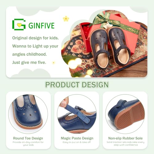Image of GINFIVE Toddler Girls Mary Jane School Oxford Dress Flat Shoes for Wedding