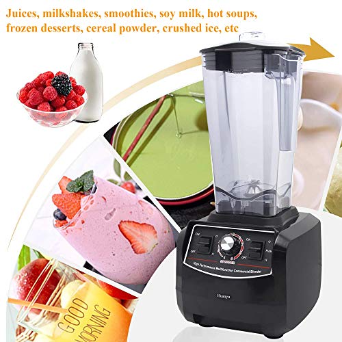 Huanyu Professional Countertop Blender 100 Oz Variable Speed & Pulse Feature For Fruit Smoothie Ice Soy Milk Hot Soups Frozen Desserts Crush Mix Home Commercial 2200W G5500 (110V Us Plug, Black) #TOP3