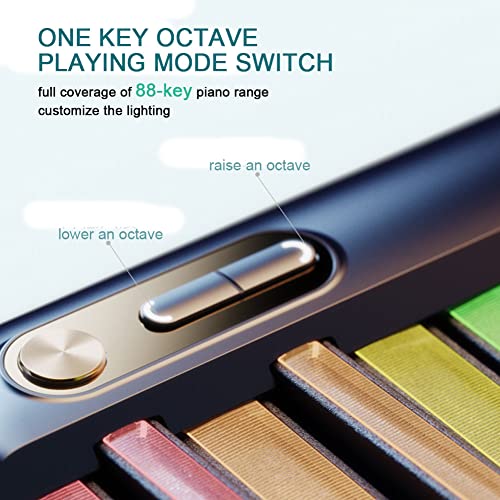 KRUZZO Piano numérique à Clavier Pliable, 35 Touches, Support de Piano électronique Portable, Touches Lumineuses MIDI, Gamme de Sons de 88 Touches, Couverture complète, 38 Sons d’instrume Black - Les Beatles, Paul McCartney, John Lennon, RIngo Starr, George Harrison KRUZZO Piano numérique à Clavier Pliable, 35 Touches, Support de Piano électronique Portable, Touches Lumineuses MIDI, Gamme de Sons de 88 Touches, Couverture complète, 38 Sons d'instrume Black – Image 8