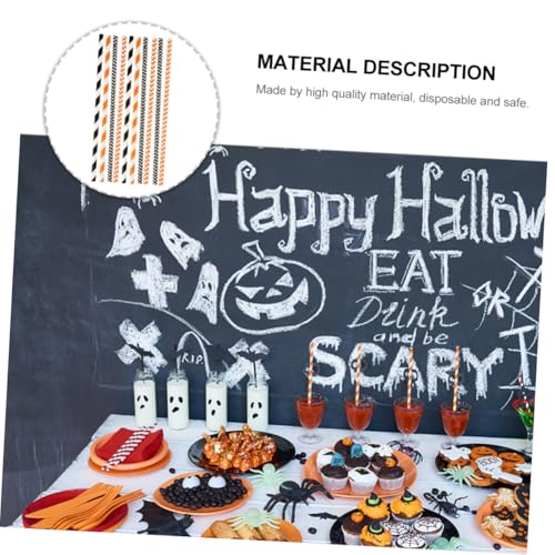 Set de 100 pitillos de papel Kraft para Halloween miniatura 6