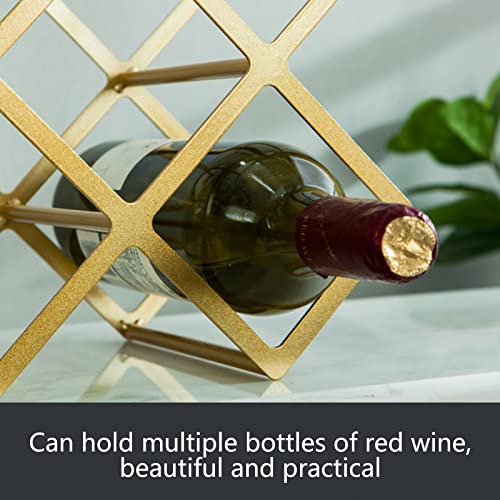 Soporte de vino metálico dorado para mesa miniatura 7