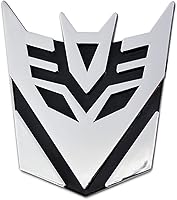 Transformers Decepticon Transforming Robot Auto Emblem Chrome 3.5" Adhesive Car Badge