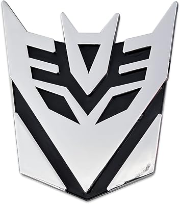 Transforming Auto Robot Decepticon Auto Emblem - [Chrome][3 12 Tall]