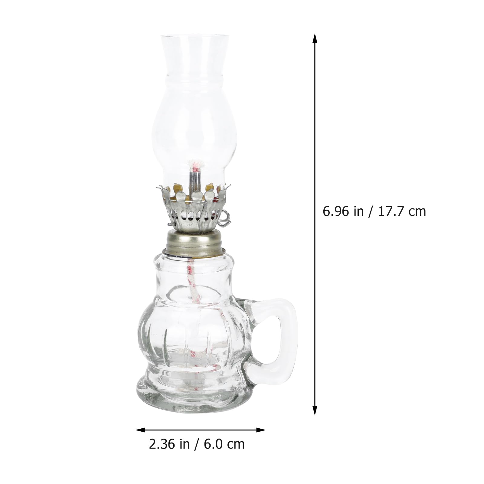 Hemoton Emergency Oil Lamp 1 Pack Clear Kerosene Lamp Lantern Chamber Oil Burning Lantern Classic Vintage Glass Butter Lamp for Indoor Home Decor