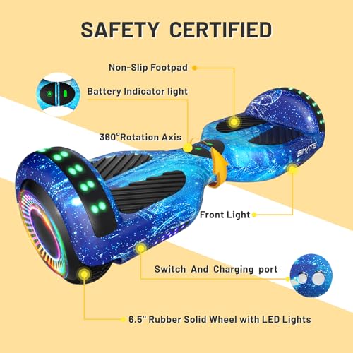 Image of SIMATE Hoverboard, Bluetooth All Terrain Hover Boards with LED Lights and APP Control, Gifts for Kids Adults Girls Boys, for All Ages