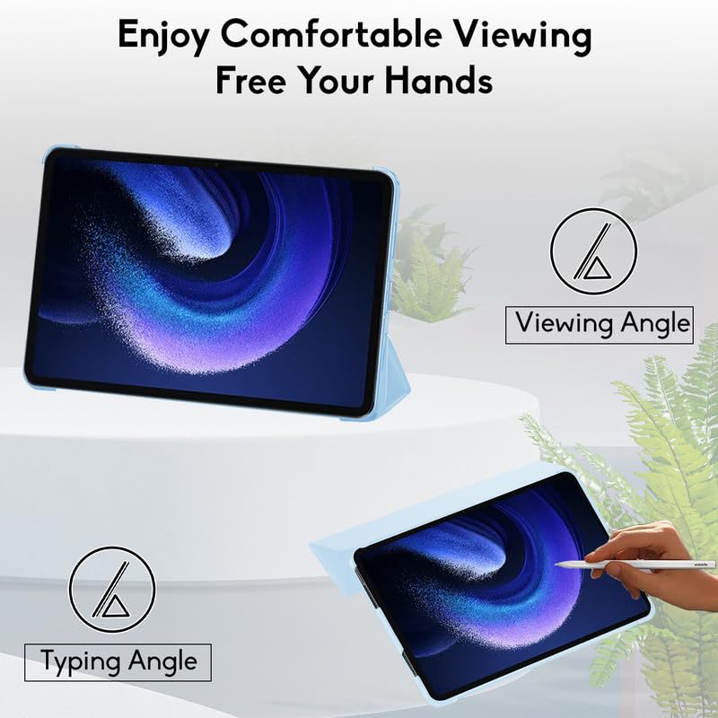 Image of Robustrion Cover for Xiaomi Mi Pad 6 Case Cover 11 inch Flip Stand Cover with Transparent Back for Xiaomi Pad 6 [Auto Sleep Wake Support] - Light Blue