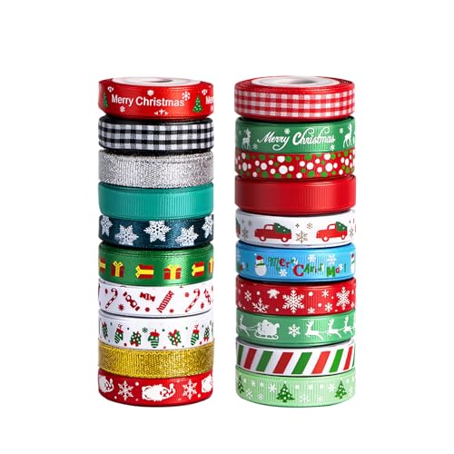 20 Rolls 100 Yards Christmas Ribbon for Gift...