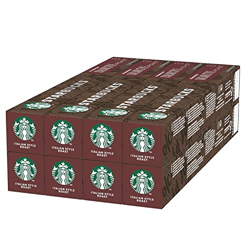 STARBUCKS Italian Style Roast by Nespresso Cápsulas de Café de Tueste Intenso, 8 x Tubo de 10 Unidades, 448 g