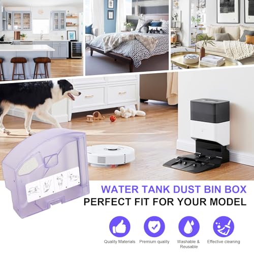 Image of Water Tank Dust Bin Box Compatible with Roborock Q7 MAX / Q7 MAX+ / T8 Vacuum Cleaner - Waste Collection Dustbin Box Replacement Accessories Spare Parts