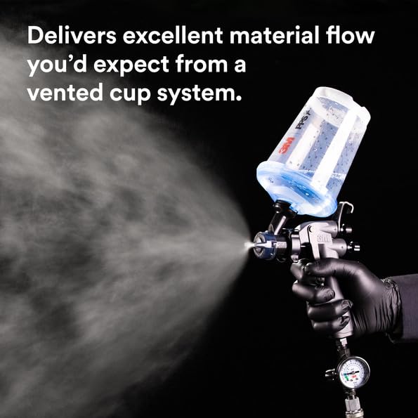 Image of 3M PPS Series 2.0 Vented Spray Cup Kit, Mini, 26161, Ready to Use Vented Cup, Includes 8.5 fl oz Cup, Lids with a 125 Micron Filter Built in for Easy-to-use for Automotive
