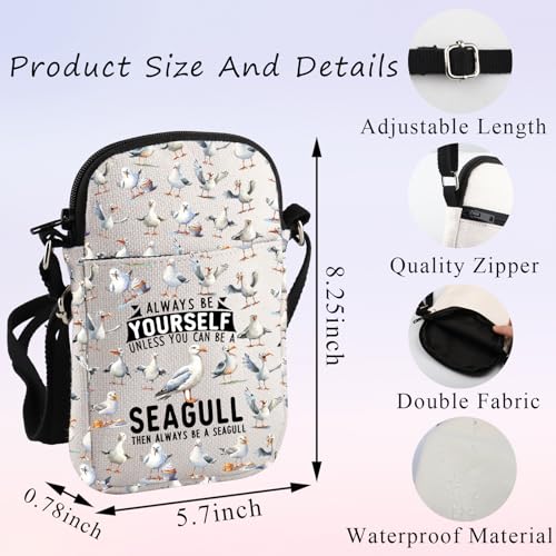 PLITI Seagull Lover Gift Seagull Gift Always Be Yourself Unless You Can Be A Seagull Crossbody Bag For Women2