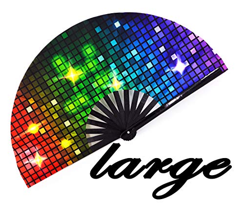 Meifan Large Folding Fans Rave Hand Fans For Women/Men cover