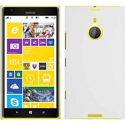 PhoneNatic Funda Rígida Compatible con Nokia Lumia 1520   Goma Blanco   Cover Cubierta + Protector de Pantalla