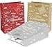 Produktbild HEKU Geschenktaschen-Set | 3 Farben I Praktische Größe (23x18x10 cm) I Inklusive kleinem Klappkärtchen für persönliche Nachrichten, 25 Stück, Glitter, Merry X-Mas