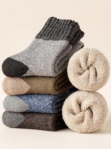 UNICOLD 5 Pairs Pack Solid Crew Calf Socks For Men Breathable Casual Multi-Colored US Size 7-124