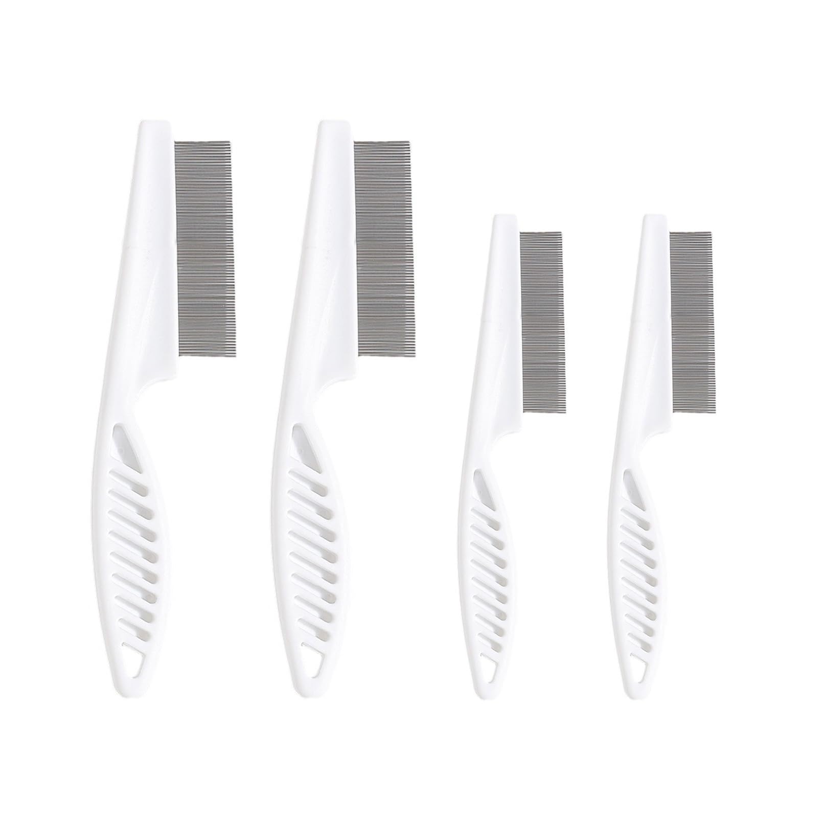 4 Piezas Peine Piojos para Perros y Gatos,Peine para Gatos de Mascotas Elimina pulgas para Cabello Largo,Peine Perro con Cabeza de Metal para Arreglar la Cara y las Patas (Blanco)