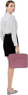 MOSISO Laptop Case 13.3 inch, 13-14 inch Laptop Sleeve with Handle Compatible with MacBook Air/Pro 13 / Pro 14, HP Dell ASUS Lenovo Notebook, Polyester Multifunctional Computer Bag, Dusty Rose