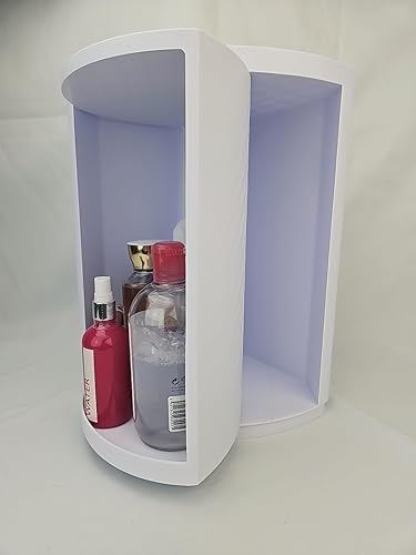 Miniatura 6 de Skywin Armario de almacenamiento de baño pequeño, gabinete de almacenamiento blanco, estante esquinero pequeño para el cuidado de la piel,