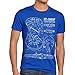Produktbild style3 Millennium Falcon Herren T-Shirt Blaupause falkon, Größe:M;Farbe:Blau