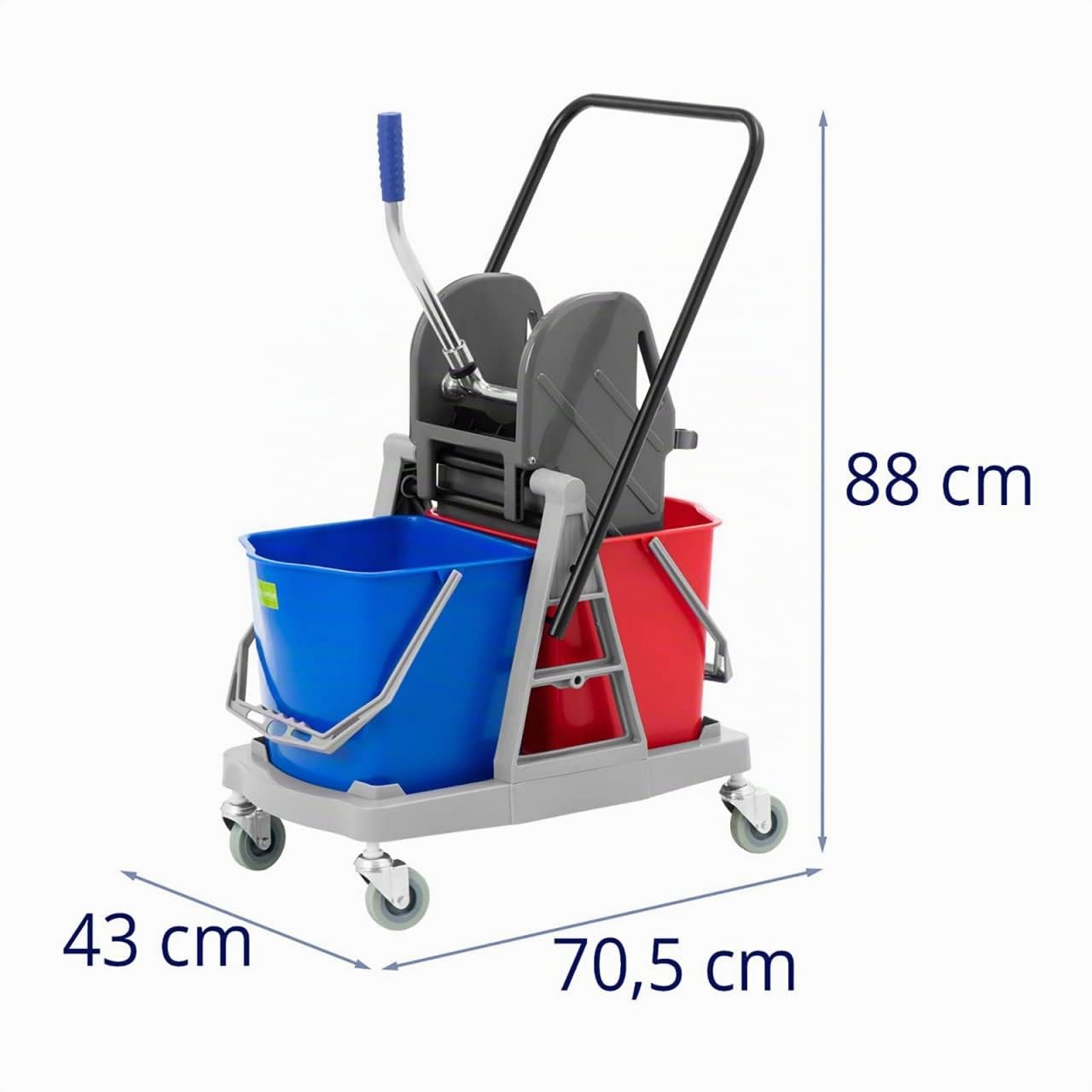 UNICLEAN TWO34 Carrello di pulizia 2 secchi 2 x 17 l con pressa professionale