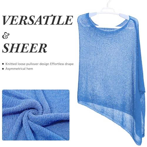Image of Women Sheer Poncho Shrug Summer Sheer Blouse Top Lightweight Poncho Bolero for Evening Dress