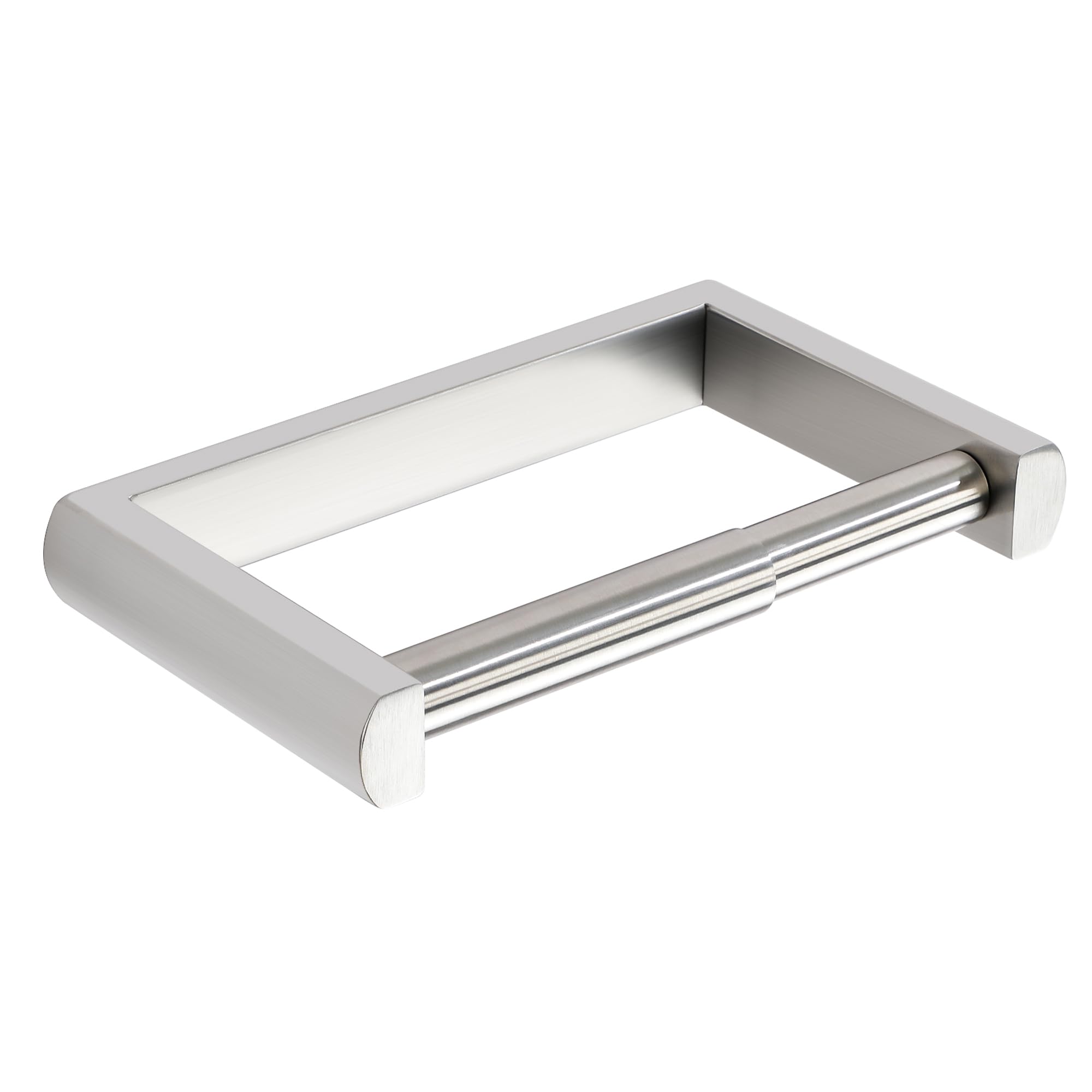 SAYAYO Spring Loaded Toilet Roll Holder Wall Mounted Toilet Paper Holder SUS304 Stainless Steel for Loo Tissue Roll Heavy Duty for Bathroom Kitchen, Brushed Nickel