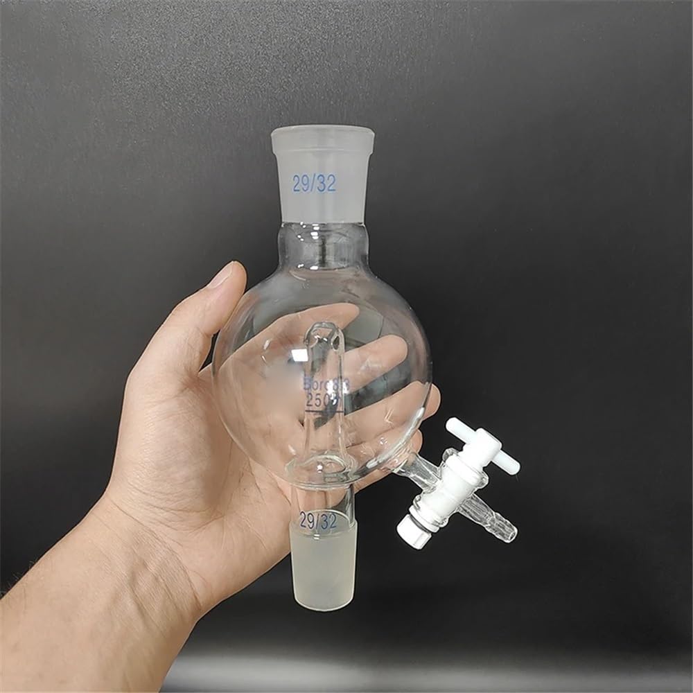 Boca esmerilada estándar con válvula de PTFE, 100 ml-1000 ml, junta de bola 29/32(250mL)