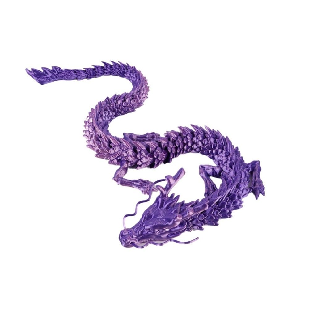 Diyouke Articulated 3D Printed Dragon Figurine, Fully Movable Joints Dragon Statue for Desktop Home Decor, 30cm(Zilong)