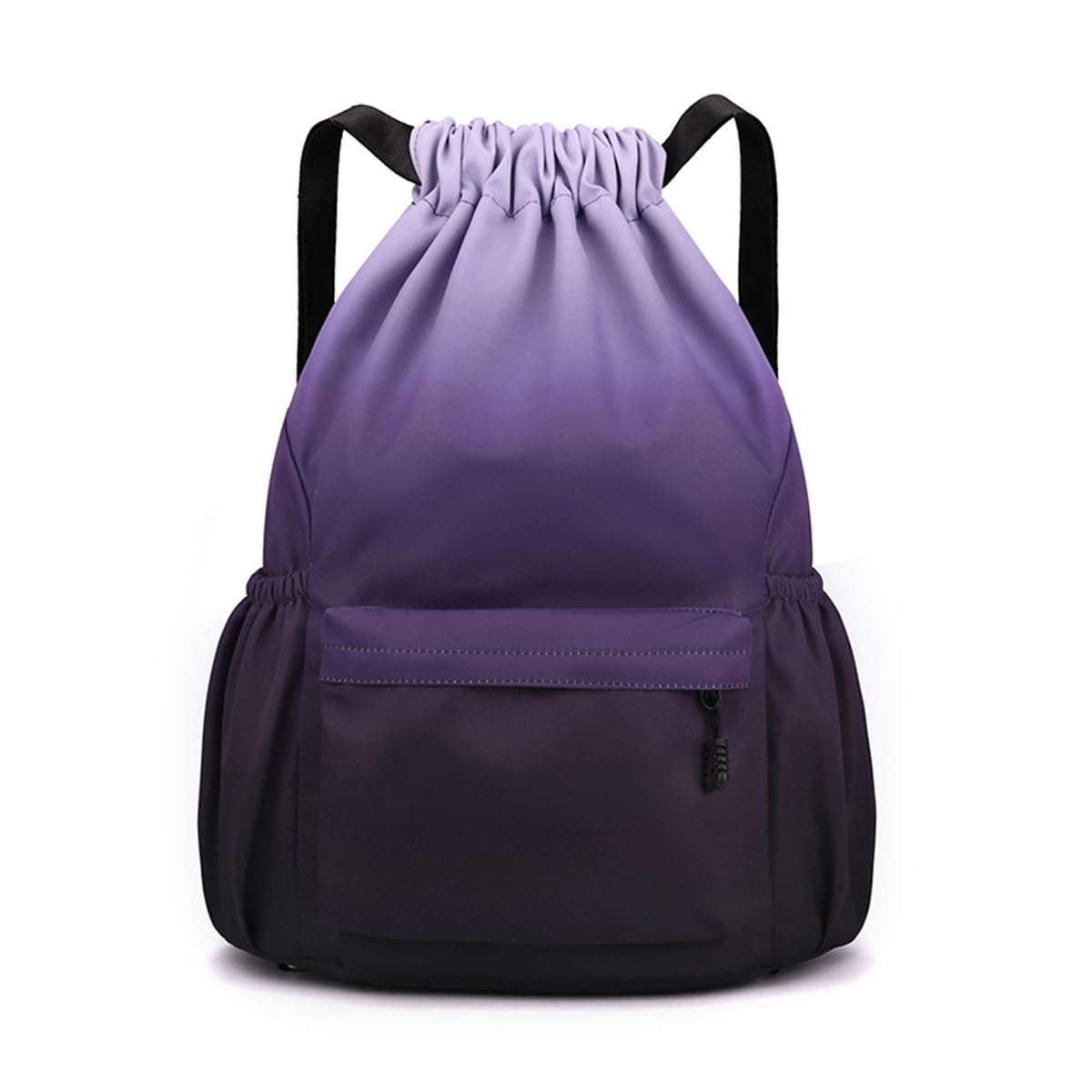YYKSYDPT Drawstring Bags for Men Women, Oxford Strap Backpack With Outside Zipper, Waterproof Bag for Travel, Leisure or Work (Deep Purple, L)
