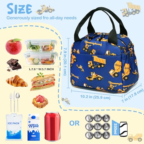 Image of CAMTOP Boys Lunch Box Kids Insulated Lunch Bag Kids Cute Lunchbox for Boys Loncheras Para Ninos