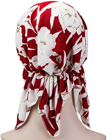 Pre Tied Chemo Head Scarf 3 Packed Beanie Skull Cover Cap for Women (Set6-Long Style) - Image 6