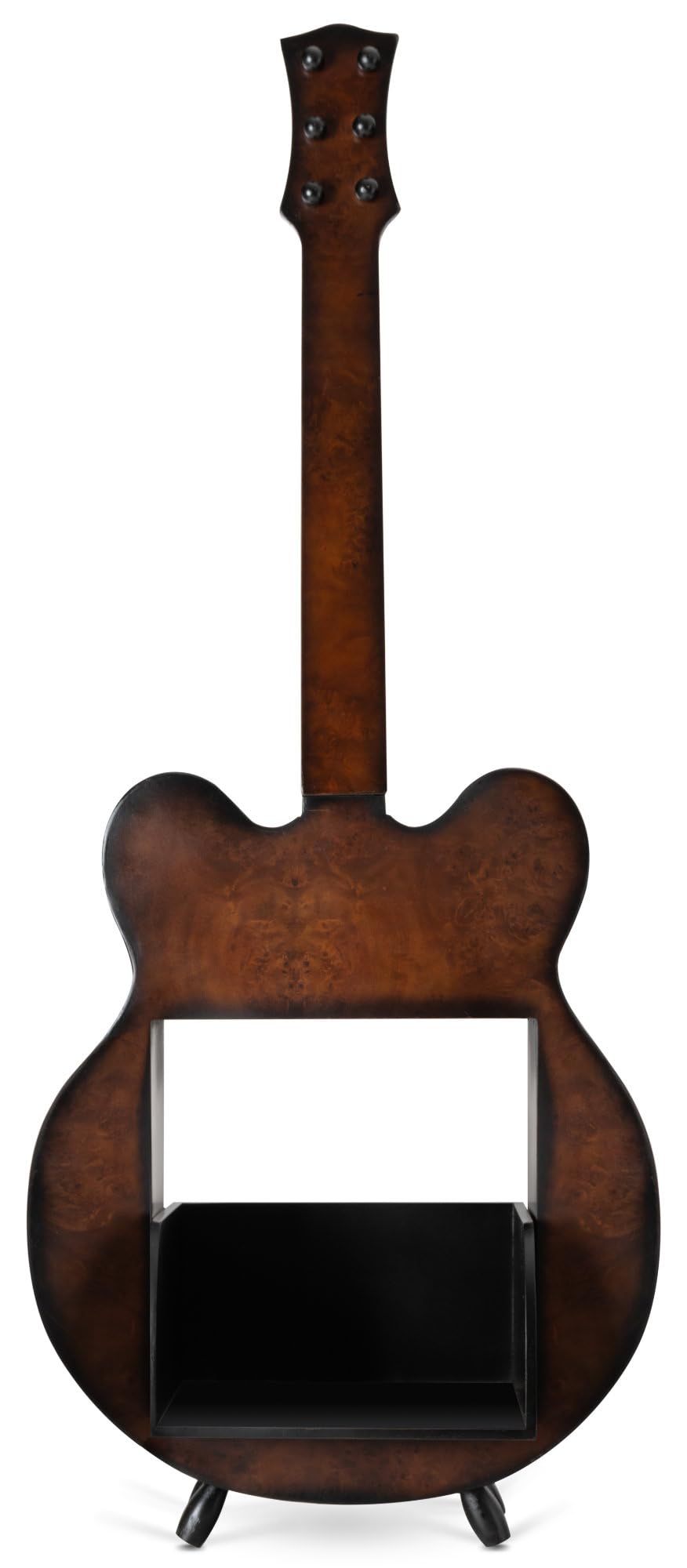 Stagecaptain SR-80 D Scaffale Per Dischi Django Marrone Scuro, 5 cm | Scaffale per conservare fino a 80 LP, Adatto anche per libri e materiale stampato, In legno dal design a chitarra, 5 cm, 0 kg