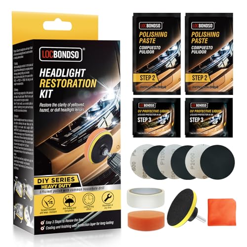 LOCBONDSO Car Headlight Restoration Kit Headlamp Restoration Kit Headlight Cleaner Easy To Operate Brings Headlights Back To Like New Condition