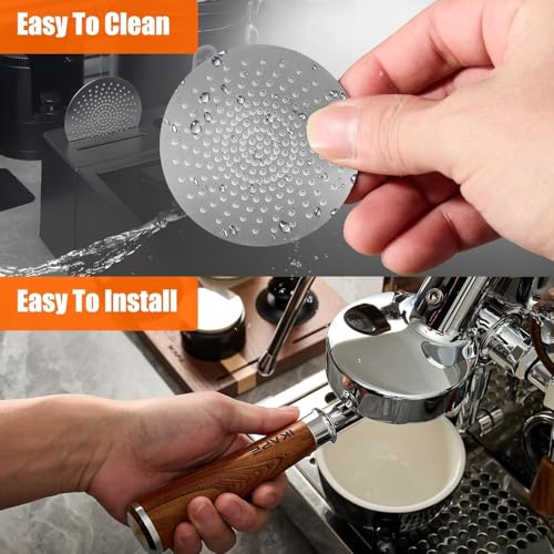 IKAPE 53,3mm Espresso Puck Sieb, 0,8mm Dicke, wiederverwendbare Metall dünn & leicht Kaffeefilter, Lebensmittelqualität 316 Edelstahl Kaffee Puck Sieb für Espresso Baristas