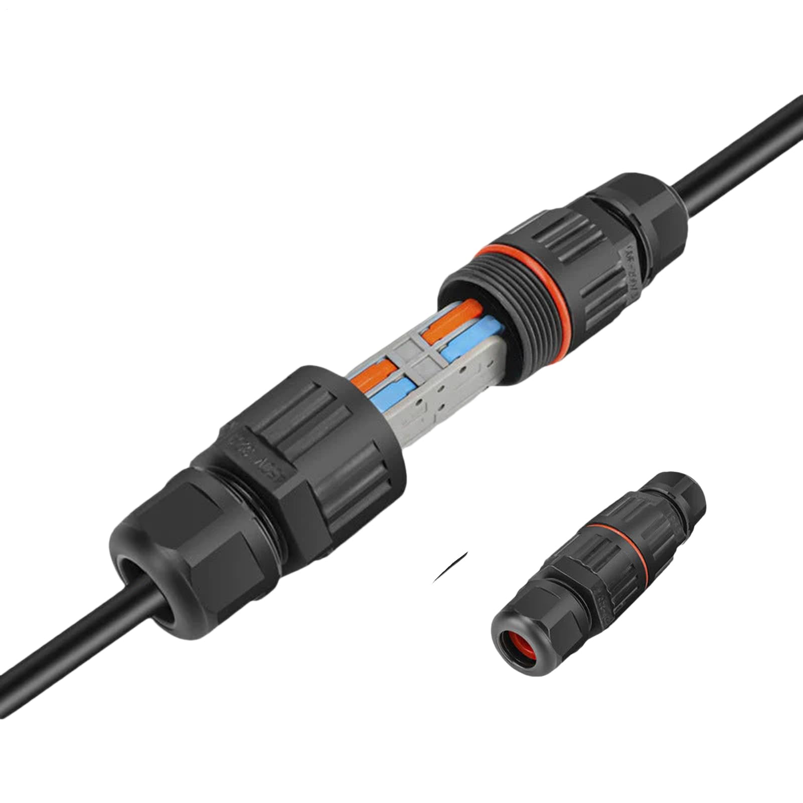 Waterproof Outdoor Wire Connector, IP68 Junction Box Cable Connector, Electrical Buried Cold Press Cable, Wire Extension Electrical Cables Connectors for 2 Or 3-Pin Cables, -40°C +95°C
