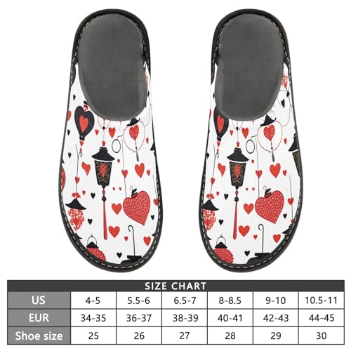 JUNZAN Hearts and Lanterns Memory Foam Slippers for Women Men House Slippers for Bedroom Indoor4