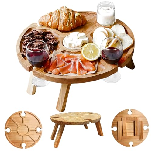 Listado de Mesas de picnic para comprar hoy. 41 Mesa de piso 1pc 12x6 Mesa de picnic plegable de madera con 4 vasos Soportes, mesa de picnic pequeña no deslizante Table de picnic bajo con mesa de picnic de vino de compartimento...