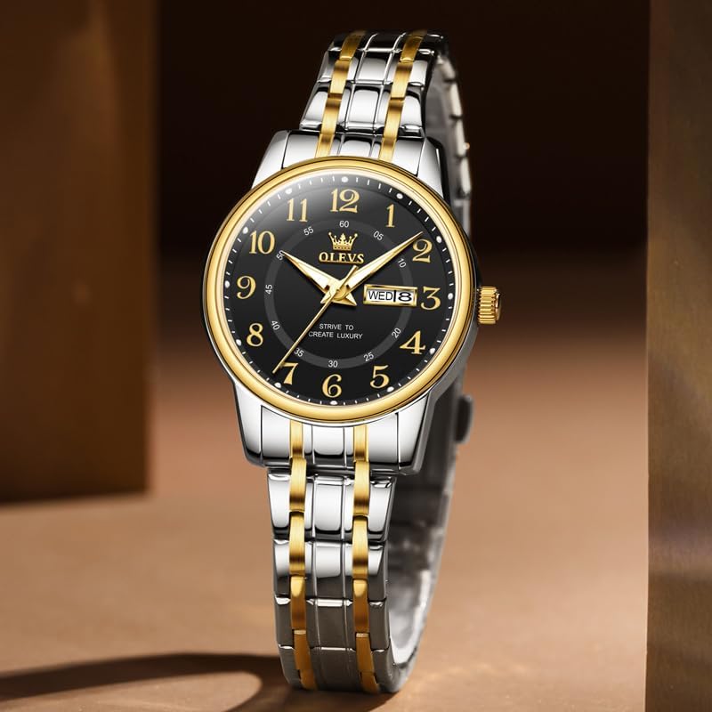 OLEVS Stainless Steel Women's Watch Dress Watches for Women with Date Fashion Ladies Business Waterproof Analog Quartz Small Wrist Watch Reloj Mujer - Image 2