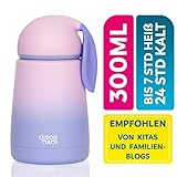 BISOU MAMI® Edelstahl Thermoskanne für Baby und Kinder - Auslaufsichere Isolier-Flasche Cataleya in niedlichem Design - BPA freie Trinkflasche mit 100% Isolierung - Thermosflasche (Pink Flamingo)