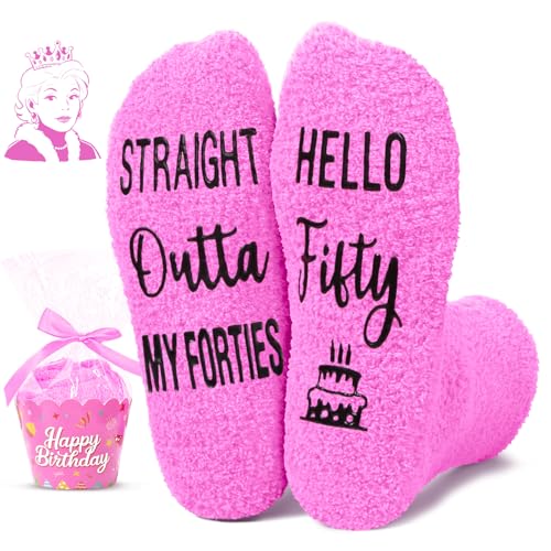 HAPPYPOP 50TH Birthday Gifts - Women Her Bday Socks Male Man, 50 Year Old Gift Ideas for Him Female