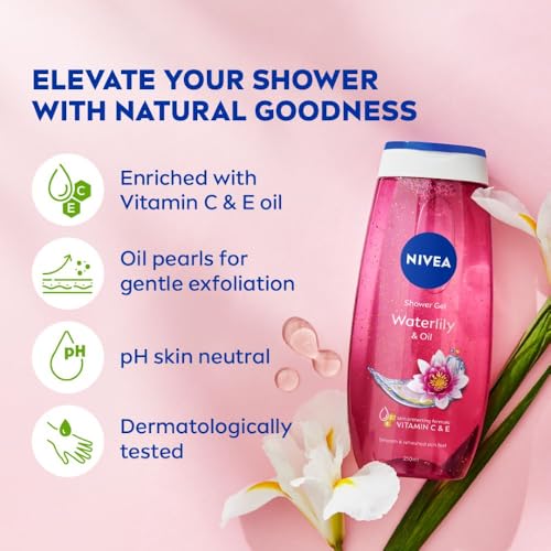 Image of Nivea Bath Care Shower Water Lily Oil, 250 ML
