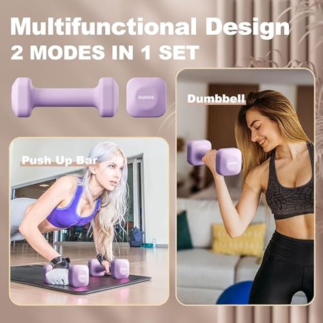 SafeGrip Square Dumbbells Weight, Non-Slip Grip & Anti-Roll Design, Heavy Duty Free Weights for Home Gym, Strength Training, Weight Lifting, HIIT Workouts - Thick Ergonomic Handle for Men & Women (2-20lbs)