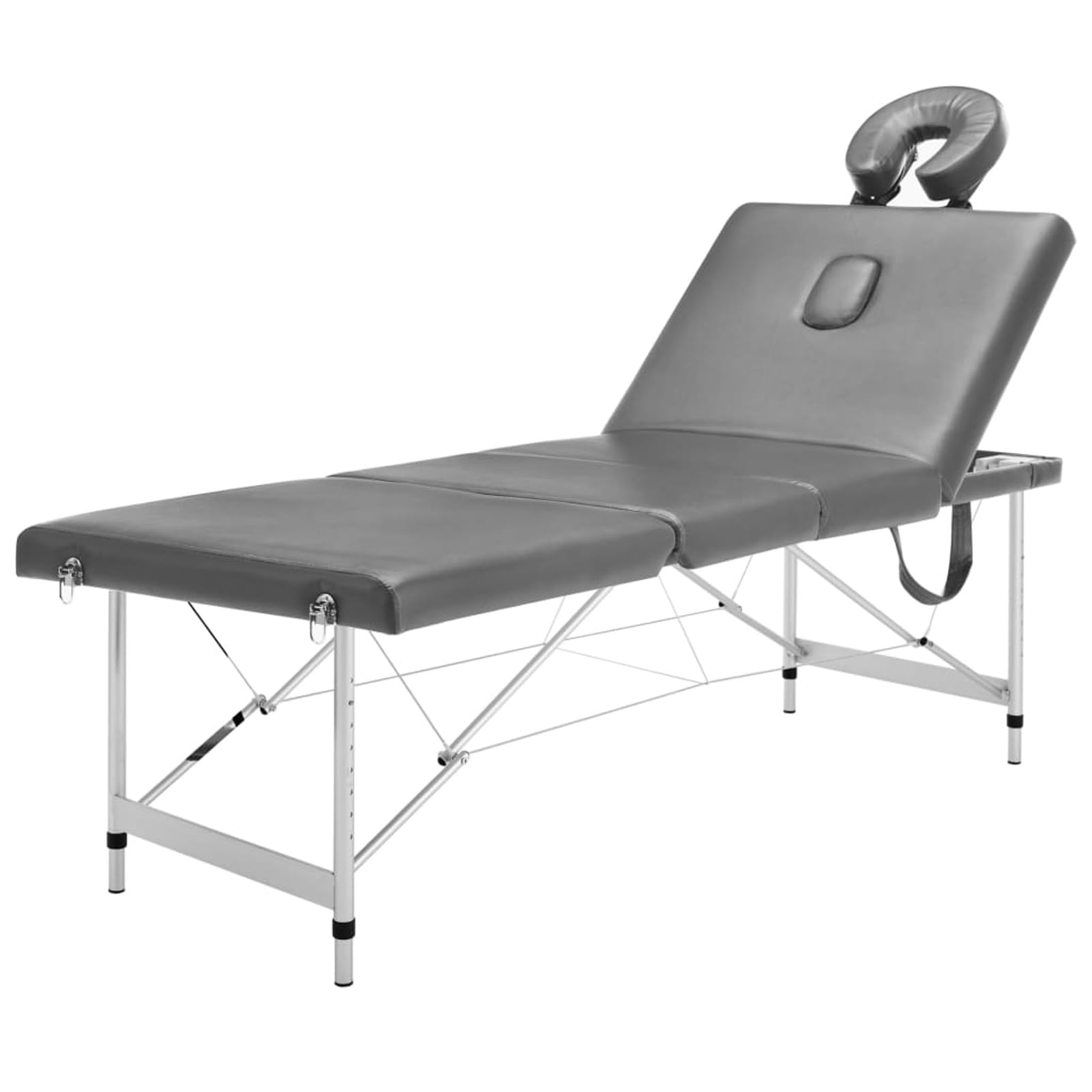 LAPOOH Camilla Masaje 4 Zonas Estructura Aluminio Antracita 186x68 cm, Apoyabrazos Tattoo, Camilla Tattoo, Camilla Estetica, Camilla De Espalda, Cama De Masaje, Mesa De Masaje - SPU:110176