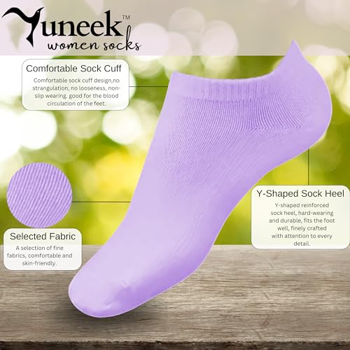 Image of Yuneek Women's Ankle Length Low Cut Cotton Socks Pack Of 3