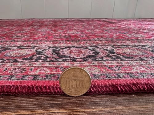 GLN Rugs Traditional - Tapete lavable 2x3 Rojo oscuro miniatura 3
