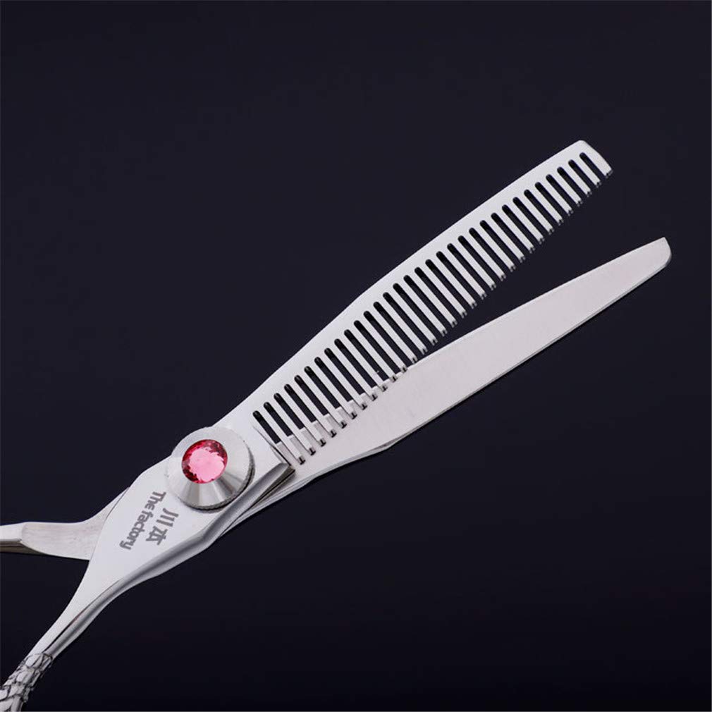 Professionelle Haarschneideschere 6,0 Zoll (Silber), Friseurscheren-Set (Gerade Scheren + Zahn Schere), Für Friseurbedarf, Durchforstung, Home Use, Salon